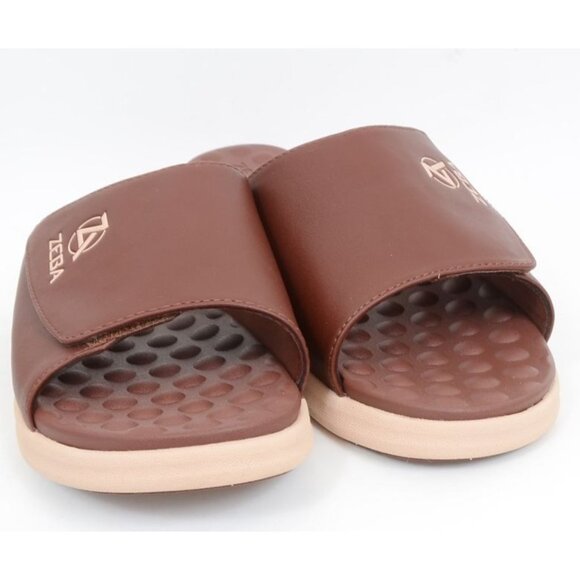 Zeba Men\'s 14 Massaging Brown Leather Sandals Hook & Loop Strap Comfort Shoes main image 7